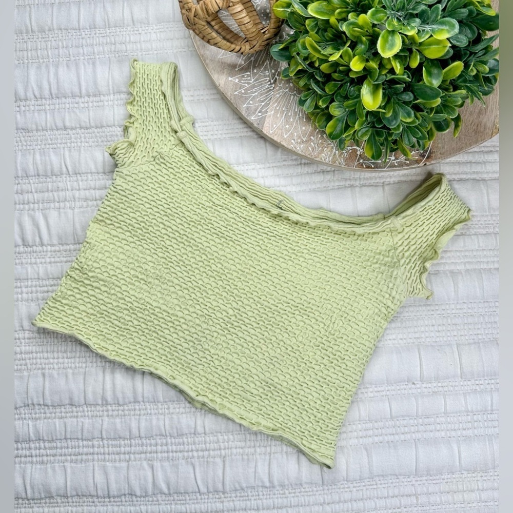 Free People Intimately Smocked Crop Top in Sleepylime Size XS/S - Picture 7 of 9